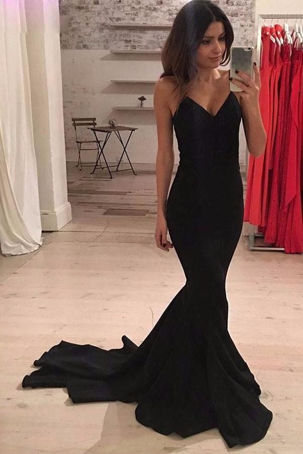 SSR0832,Sexy black mermaid sleeveless prom evening dresses