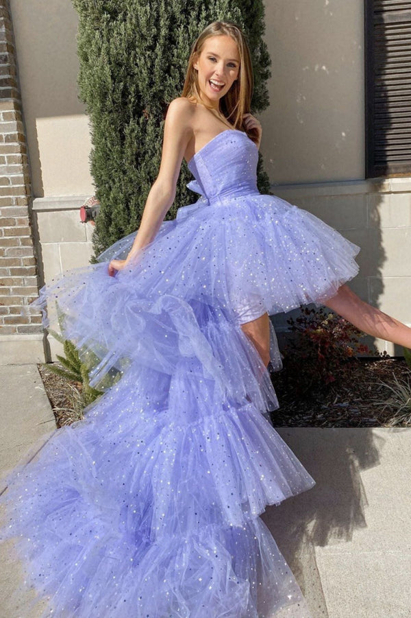 SSR0142,Strapless High Low Prom Dresses 2022,Popular Girl Party Dresses,2022 Evening Prom Dresses