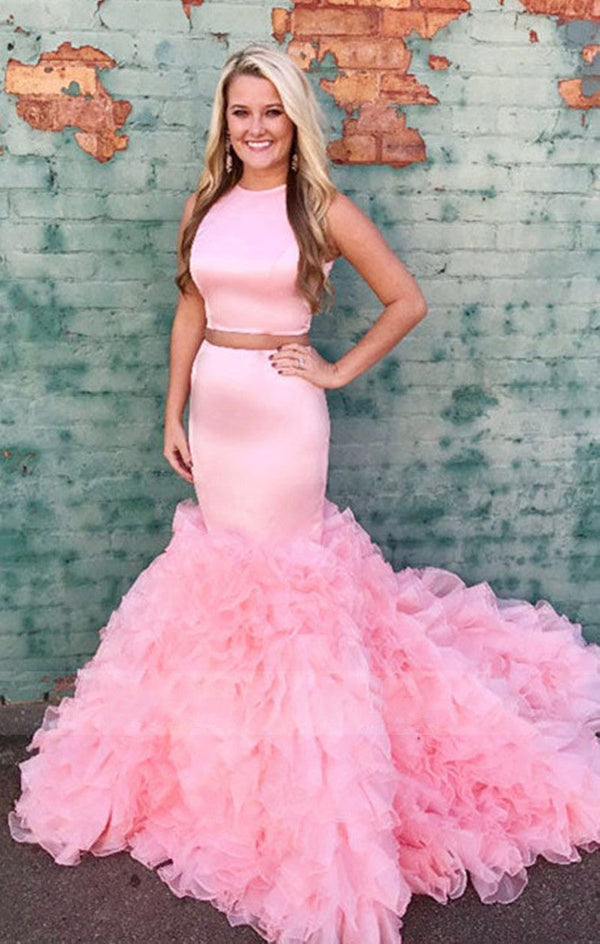 SSR0886,Princess two pieces prom dresses mermaid long evening dress