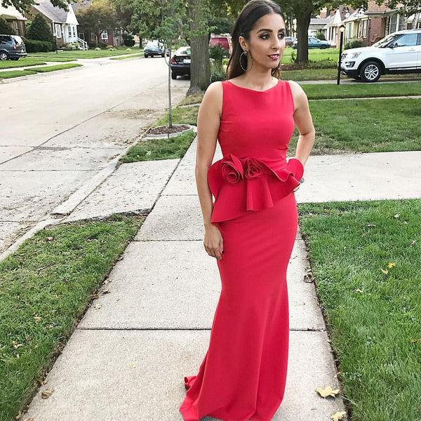 SSR0255,Red long bodycon sleeveless prom dresses