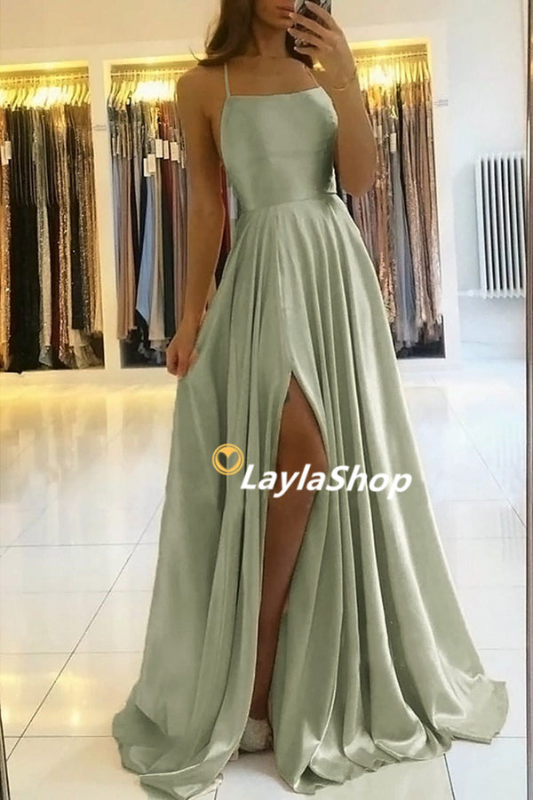 SSR0046,Charming sheath prom dress cross back side slit evening gown