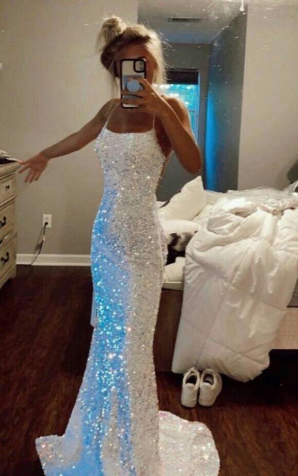 SSR0790,Sparkly Mermaid Prom Dresses Sequin Long Criss-Cross Evening Dresses