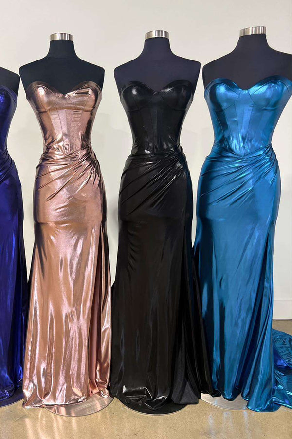Sweetheart Metallic Mermaid Long Formal Dress