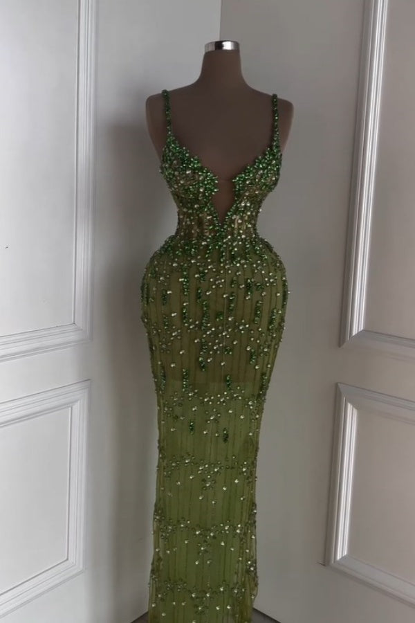 Luxurious Beaded Green Sweetheart Prom Dress ssr0165