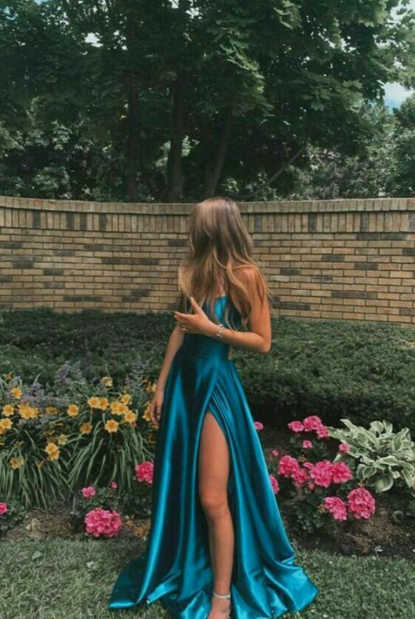 SSR0269,A-Line Simple Stunning Long Prom Dresses Formal Evening Gowns