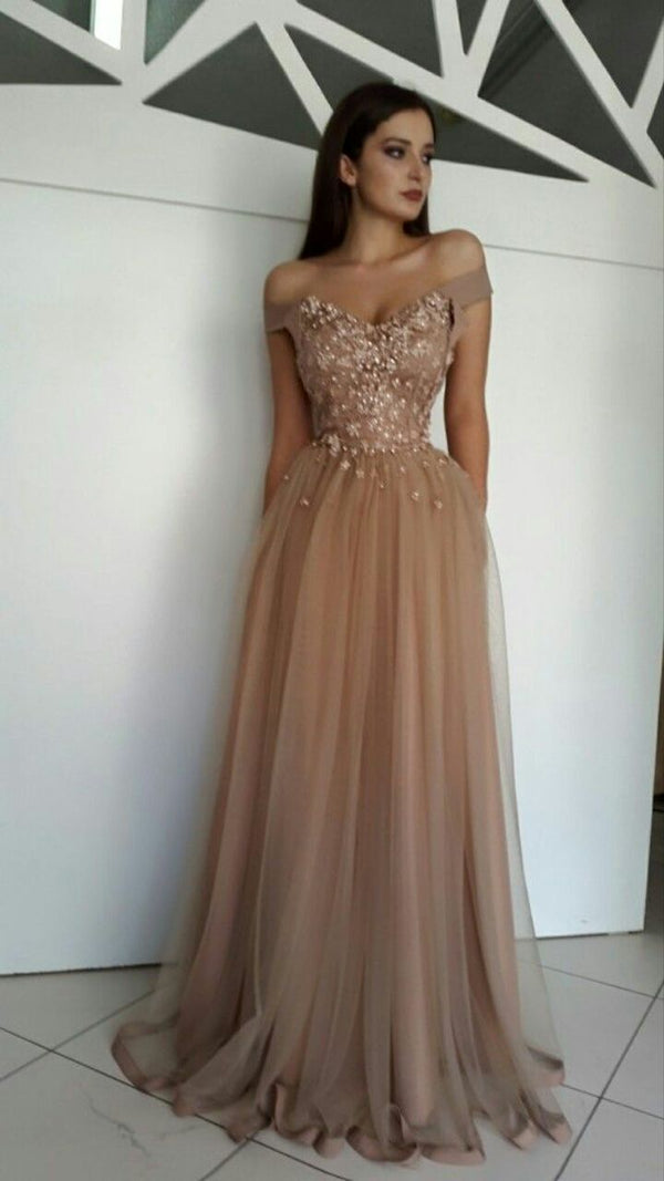 SSR0134,Off Shoulder Lace Beaded Cheap Long Evening Prom Dresses