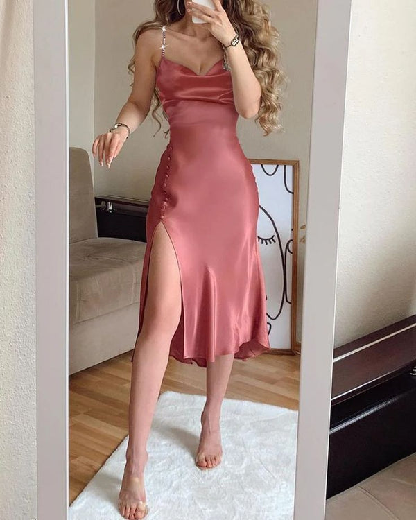 Beaded Straps Homecoming Dresses Short Graduation With Slit