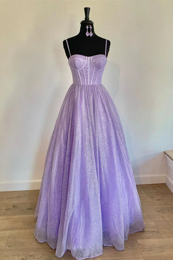 SSR0962,Baby blue sparkle a line prom dresses spaghetti straps sequin evening dress