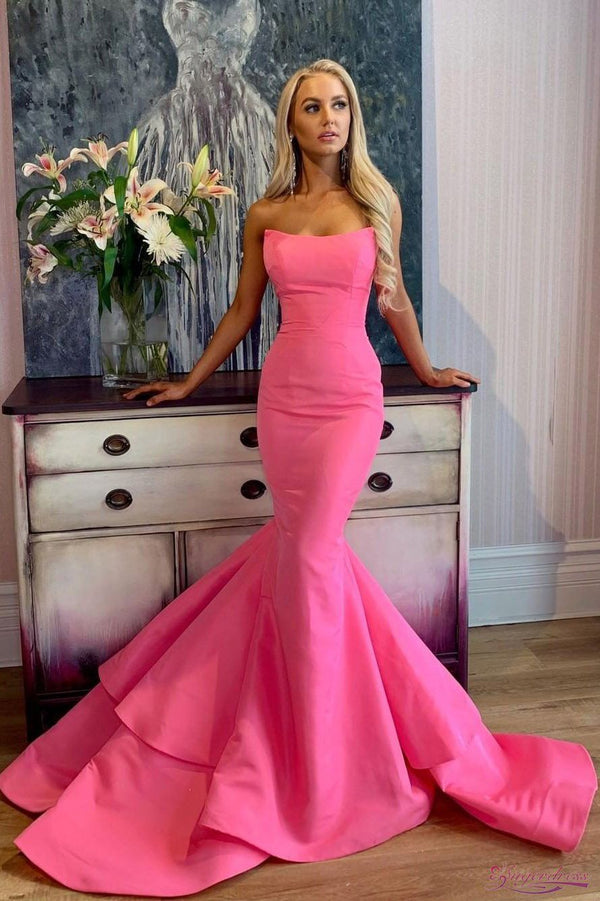 SSR0882,Charming pink mermaid prom dress