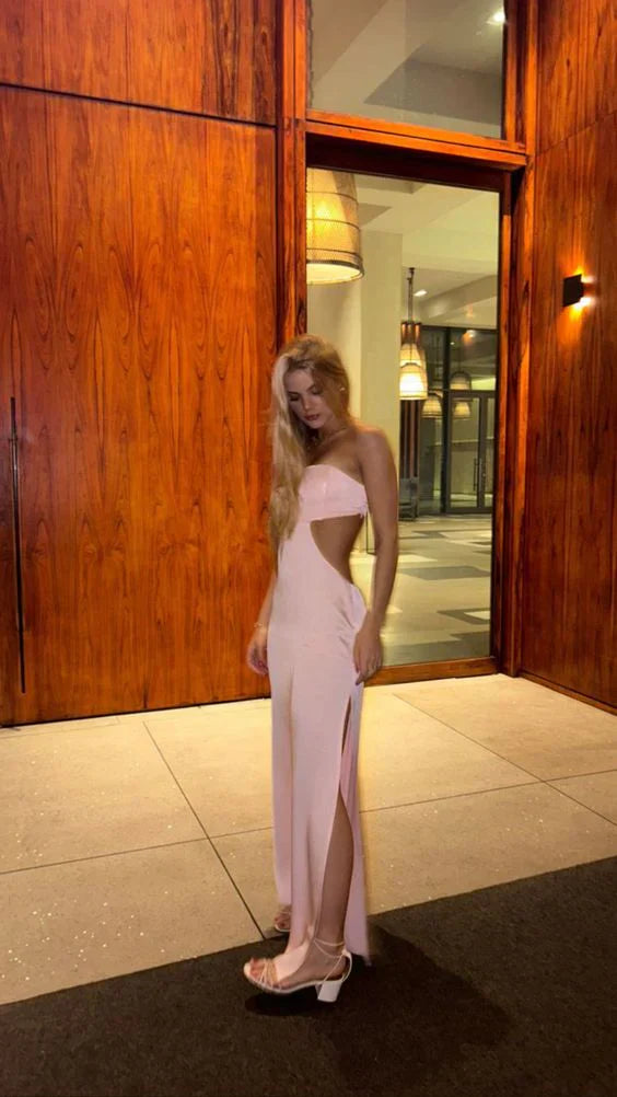 Dress Elegant Sheath Long Pink Prom Dress 21th Birthday Outfits Charming Evening Party Dress