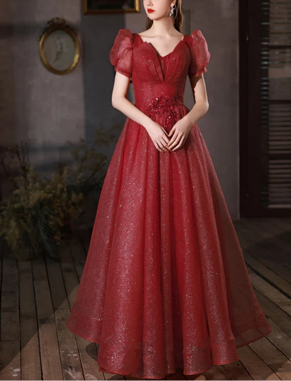 Blue Satin Long Prom Dress with Bow A-line Blue Satin Party Dress Sparkly Evening Dress