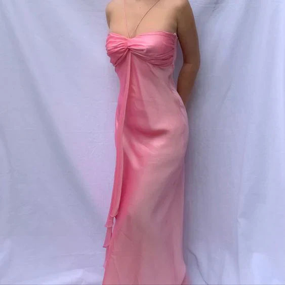 Pink Long Prom Dresses Sweet Formal Dress Charming Evening Party Dress