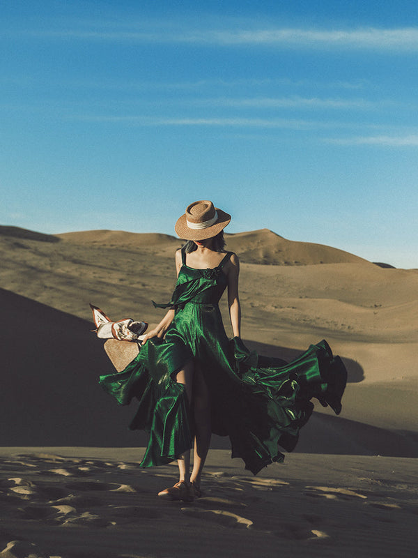 SSR1711,Fast Delivery Silk Satin Dark Green A-Line Prom Evening Dresses, Tea Length Homecoming Dresses