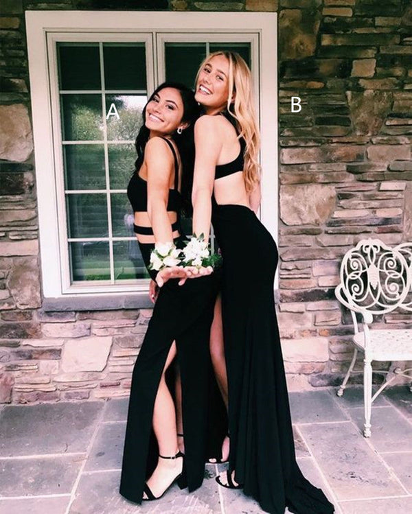 SSR0841,Sexy black prom dress mermaid evening dress satin prom dresses