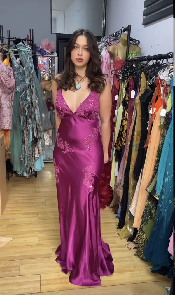 Vintage Mermaid Spaghetti Straps Backless Long Prom Dress Evening Dress Formal，SSR1212