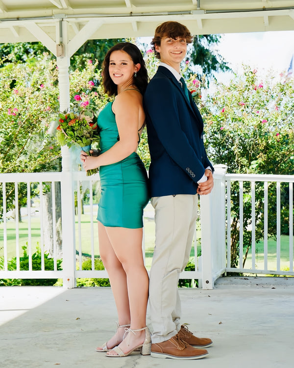 Green Bodycon Satin Homecoming Dresses, SSR3346