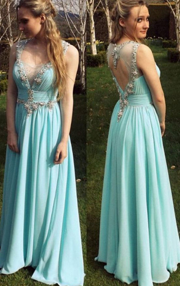 SSR0749,Mint green prom dresses,chiffon long evening dress,sheath formal gown,beaded party dress