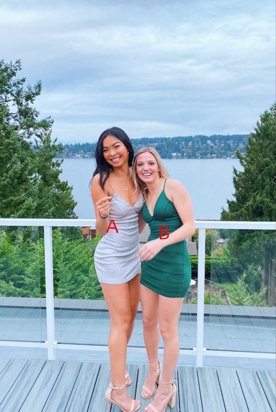 SSR1858,Simple Spaghetti Strap Tight Mini Homecoming Party Dresses