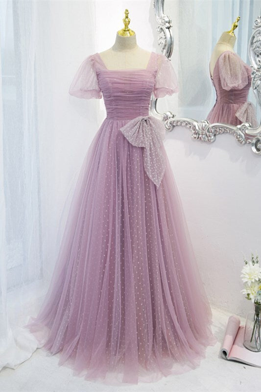Lilac A-line Short Tulle Fairy Formal Dress