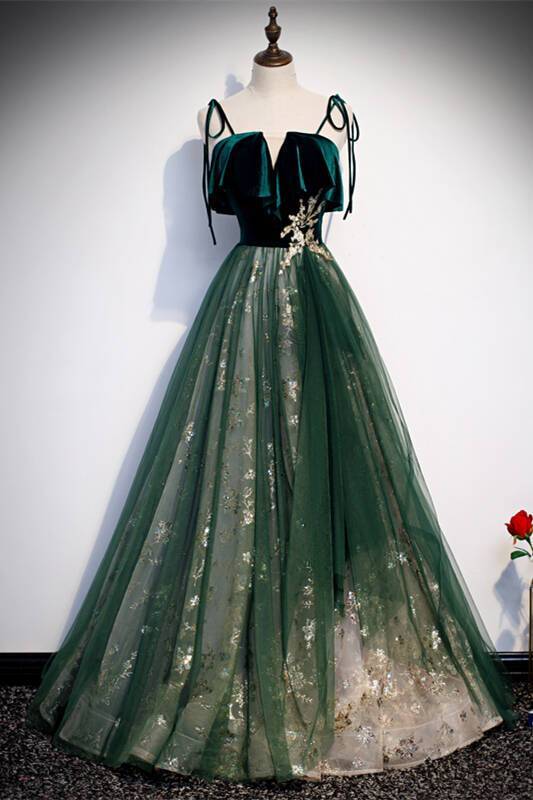 Fairy Green A-line Long Party Dress