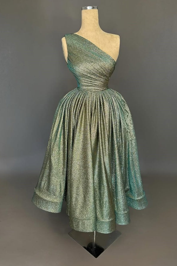 Chic Glittery Short One Shoulder Prom Dress ssr0523