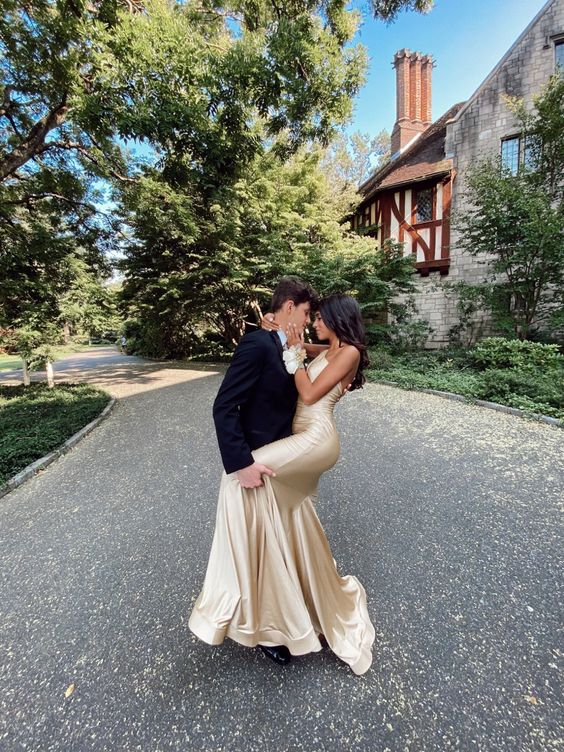 SSR0166,Discount Light gold one shoulder mermaid satin prom dresses