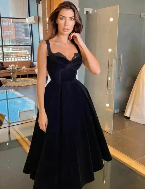SSR1023,Black velvet sweetheart a-line graduation prom dresses