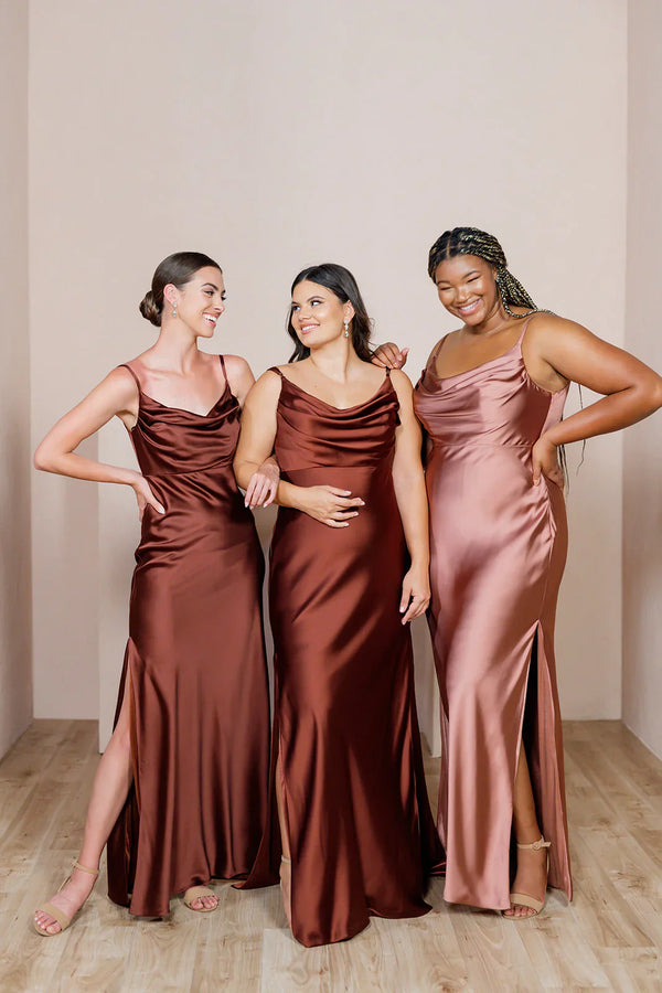 High Quality Satin Long Bridesmaid Dresses