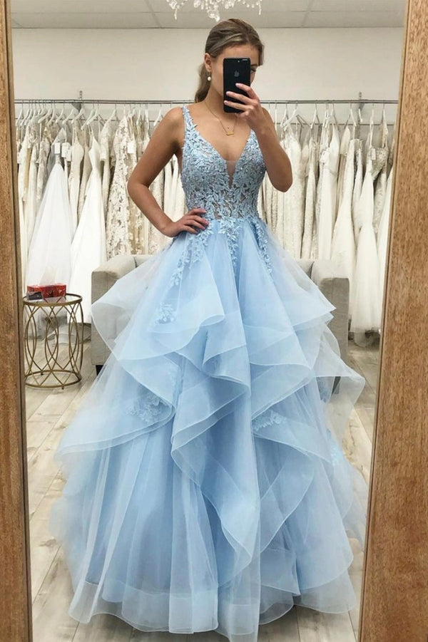 SSR0707,Luxury prom dress applique tulle evening dresses